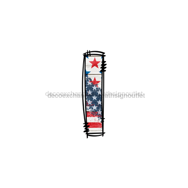 Custom Patriotic Initial Sign Door Hanger Rustic Wood Sign Decoe-W-307 22 I